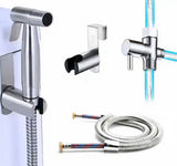 Non-Electric Stainless Steel Handheld Bidet Sprayer for Toilet Bidet Attachment Easy to Install Cloth Diaper Sprayer Set