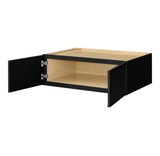 Leyton 36 in. W x 24 in. D x 12 in. H Ready to Assemble Plywood Slim Shaker Wall Bridge Kitchen Cabinet in Raven Black