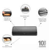 1-Piece Roll Top Steel Bread Box, Confident Gray