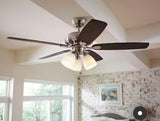 Rockport 52 in. Indoor LED Brushed Nickel Ceiling Fan with Light Kit, Downrod, Reversible Blades and Reversible Motor