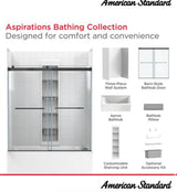 Aspirations 60 in. W. x 72 in. H x 32 in. D 4-Piece Glue Up Alcove Tub Surround in White Stacked Tile