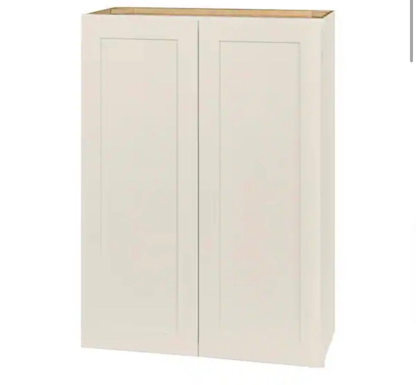 Avondale 30 in. W x 12 in. D x 42 in. H Ready to Assemble Plywood Shaker Wall Kitchen Cabinet in Antique White