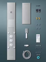 LED Rainfall Waterfall Shower Head Rain Massage System with Body Jets, Bathroom Shower Panel Tower System Brushed Nickel