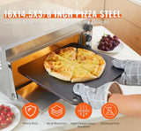 16 x 14.5 x 3/8 in. Pizza Steel Plate, Pre-Seasoned Carbon Steel Pizza Stone for Oven and Grill, Heavy Duty Baking Pan