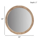 Luna 26 in. W x 26 in. H Natural Wall Mirror