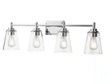 Wakefield 31 in. 4-Light Chrome Modern Vanity with Clear Glass Shades