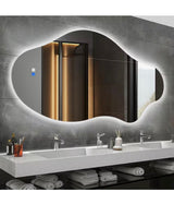 20 in. W x 36 in. H Asymmetrical Frameless LED Light Anti-Fog 3-Colors Dimmable Irregular Wall Mirror