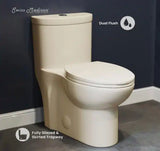 Sublime 1-Piece 0.8/1.28 GPF Dual Flush Elongated Toilet in Bisque with Seat Included