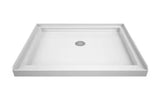 SlimLine 42 in. L x 42 in. W Single Threshold Alcove Shower Pan Base in White with Center Drain