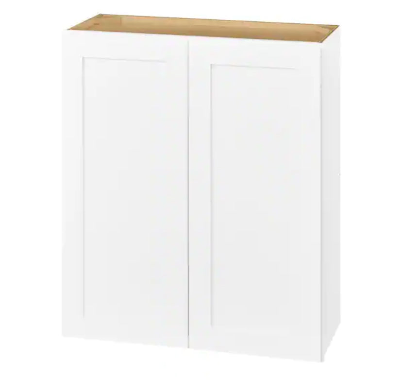 Avondale Shaker Alpine White Ready to Assemble Plywood 30 in Wall Kitchen Cabinet (30 in W x 36 in H x 12 in D)