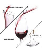 40.6 oz. 100% Hand Blown Lead-free Crystal Glass Wine Decanter Carafes with Cleaning Bead for Decanting