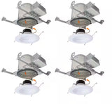 LT 6 in. Adjustable CCT Canless IC Rated Dimmable Indoor, Outdoor Integrated LED Recessed Light Kit (4-Pack)