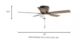 Melrose 52 in. Indoor LED Hugger Bronze Dry Rated Ceiling Fan with Light Kit and 5 Reversible Blades