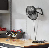 9 in. 3-Speed High Velocity Floor Fan in Black With Wall Mount Bracket