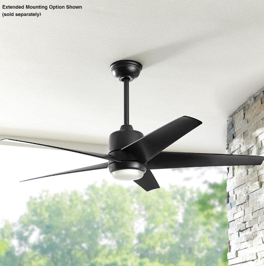 Mena 54 in. White Color Changing Integrated LED Indoor/Outdoor Matte Black Ceiling Fan with Light Kit and Remote Control