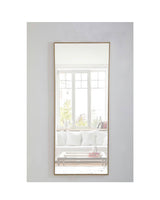 Timeless Home 30 in. W x 72 in. H x Contemporary Metal Framed Rectangle Brass Mirror