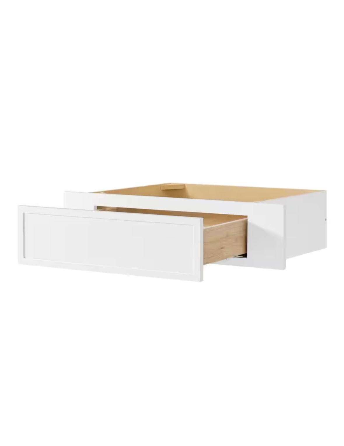 Leyton 30 in. W x 21 in. D x 7.5 in. H Ready To Assemble Plywood Slim Shaker Knee Drawer Base Cabinet in Alpine White
