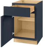 Avondale 21 in. W x 24 in. D x 34.5 in. H Ready to Assemble Plywood Shaker Base Kitchen Cabinet in Ink Blue