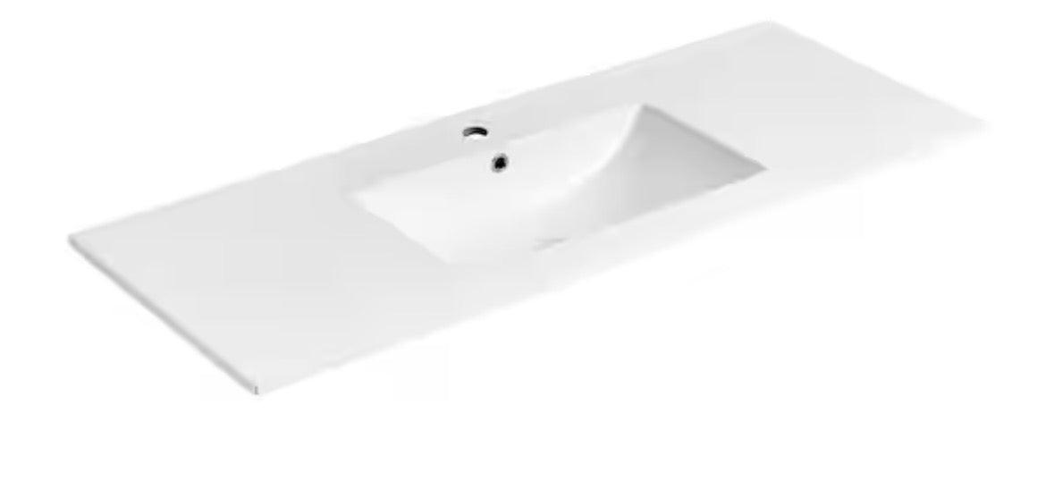 47.56 in. W x 18.31 in. D Ceramic Vanity Top in Glossy White