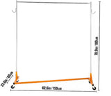 Z Rack, Industrial Grade Z Base Garment Rack, Height Adjustable Rolling Z Garment Rack, Sturdy Steel Z Base Rack Silver