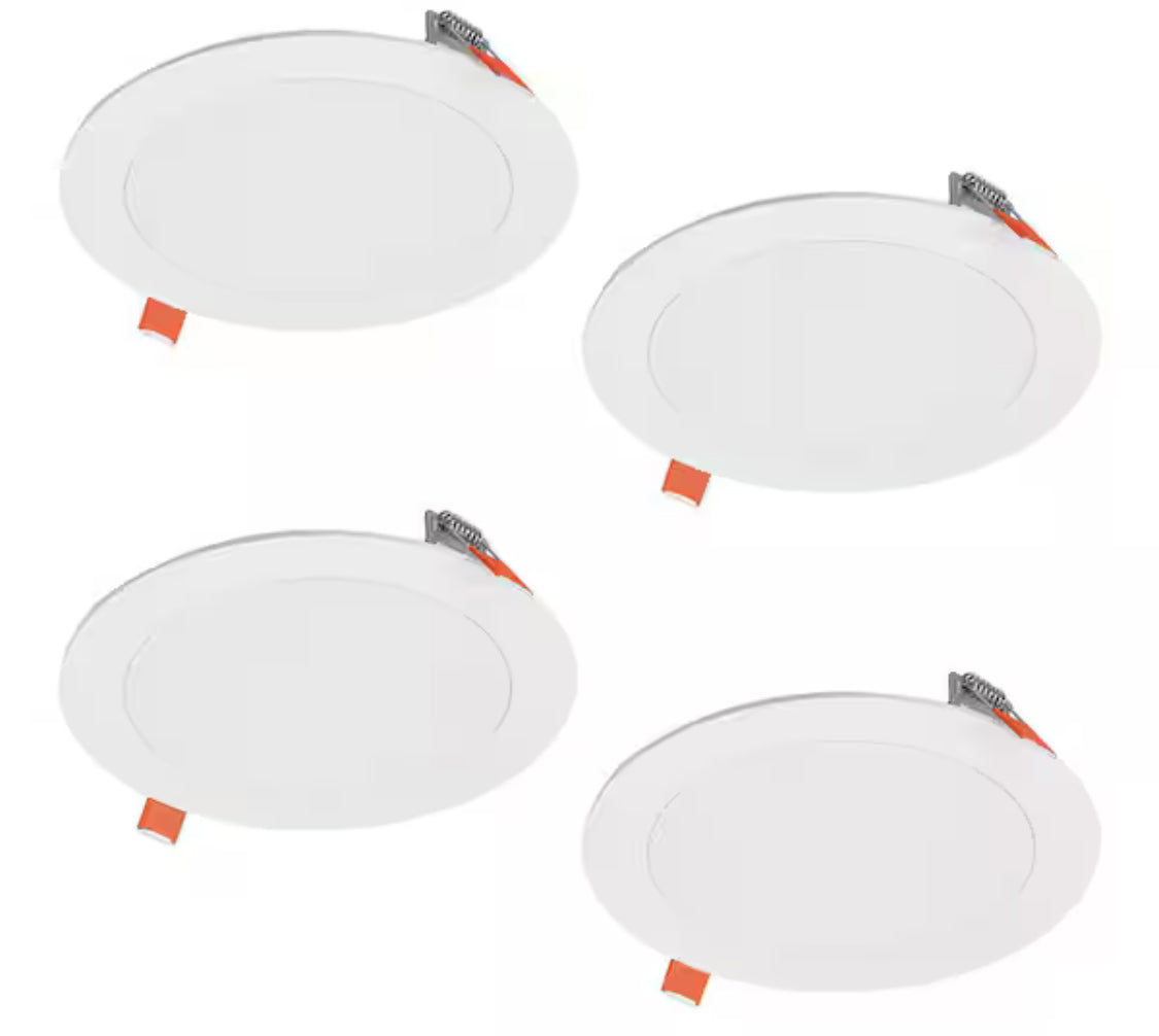 HLBSL6 6 in. Adjustable CCT Canless IC Rated Dimmable Indoor Integrated LED Recessed Light Kit (4-Pack)
