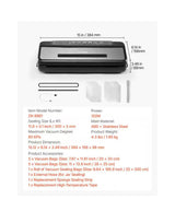 Vacuum Sealer Machine, Black Powerful Compact Food Sealer, 7-in-1 Multi-Functional Automatic Air Sealing Vacuum Sealer