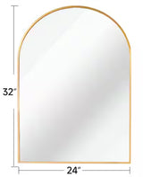 24 in. x 32 in. Metal Gold arch mirror