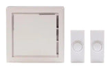 Wireless Plug-In Doorbell Kit with 2 Wireless Push Buttons, White