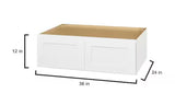 Avondale 36 in. W x 24 in. D x 12 in. H Ready to Assemble Plywood Shaker Wall Bridge Kitchen Cabinet in Alpine White