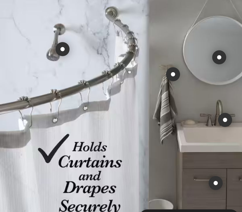 Curved Wall Mounted Rod in Satin Nickel