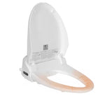 Electric Bidet Seat for Elongated Round Toilet in White with Remote Control, Heated Seat, Deodorizer and Nightlight