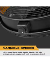 18 in. Outdoor Wet Rated Matte Black/Yellow Garage Wall Fan with Remote