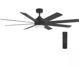 Celene 62 in. LED Indoor/Outdoor Matte Black Ceiling Fan with Light and Remote Control with Color Changing Technology