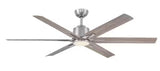 Kensgrove II 60 in. Smart Indoor/Outdoor Brushed Nickel Ceiling Fan with Remote Included Powered by Hubspace
