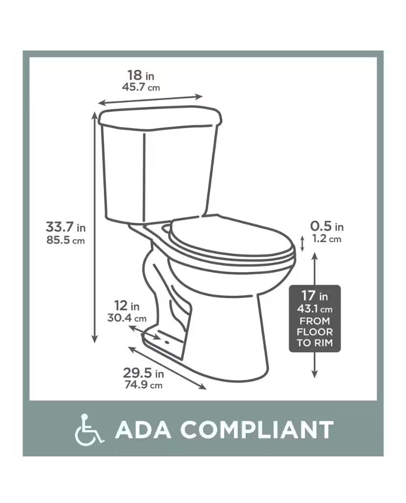 12 in. Rough In 2-Piece 1.0 GPF/1.28 GPF Dual Flush Elongated Toilet in White, Seat Included
