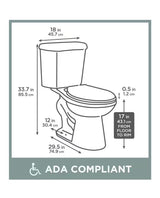 12 in. Rough In 2-Piece 1.0 GPF/1.28 GPF Dual Flush Elongated Toilet in White, Seat Included