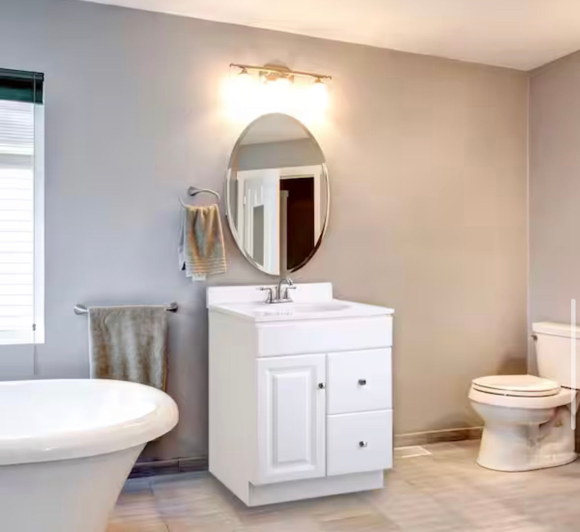 Wyndham 30 in. W x 18 in. D Unassembled Bath Vanity Cabinet Only in White Semi-Gloss