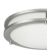 Flaxmere 12 in. Modern Brushed Nickel Selectable 3 CCT Integrated LED Flush Mount for Kitchens or Bedrooms (2-Pack)