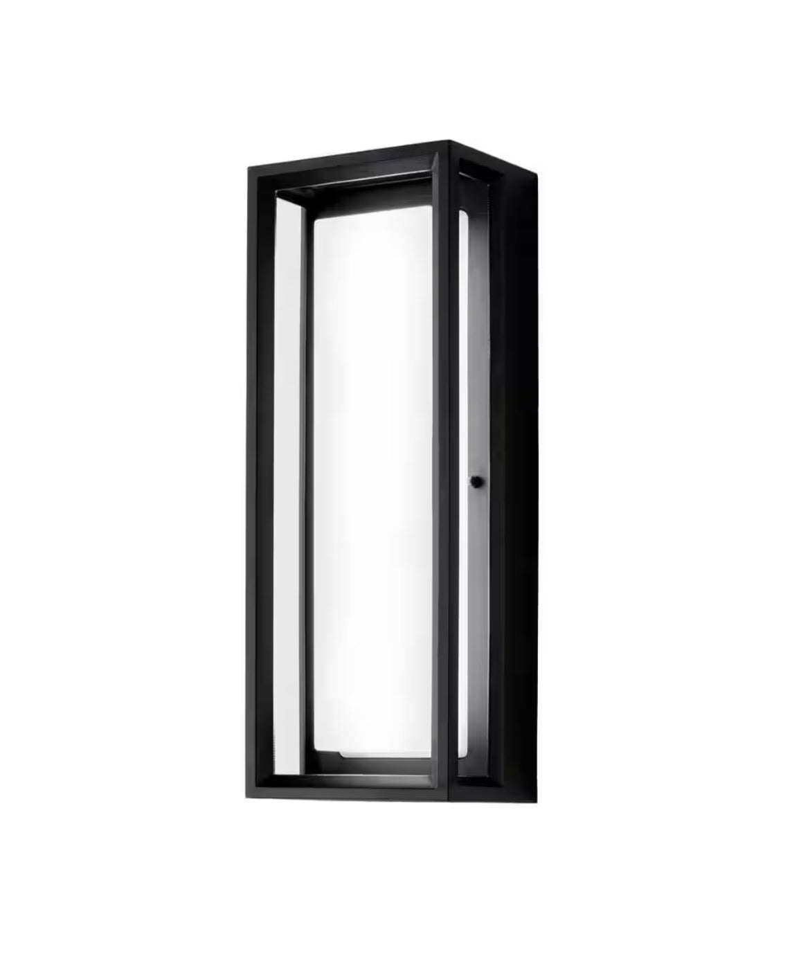Rockwood 14.93 in. Black Modern Integrated LED Color Changing Outdoor Wall Lantern Sconce (1-Pack) Powered by Hubspace