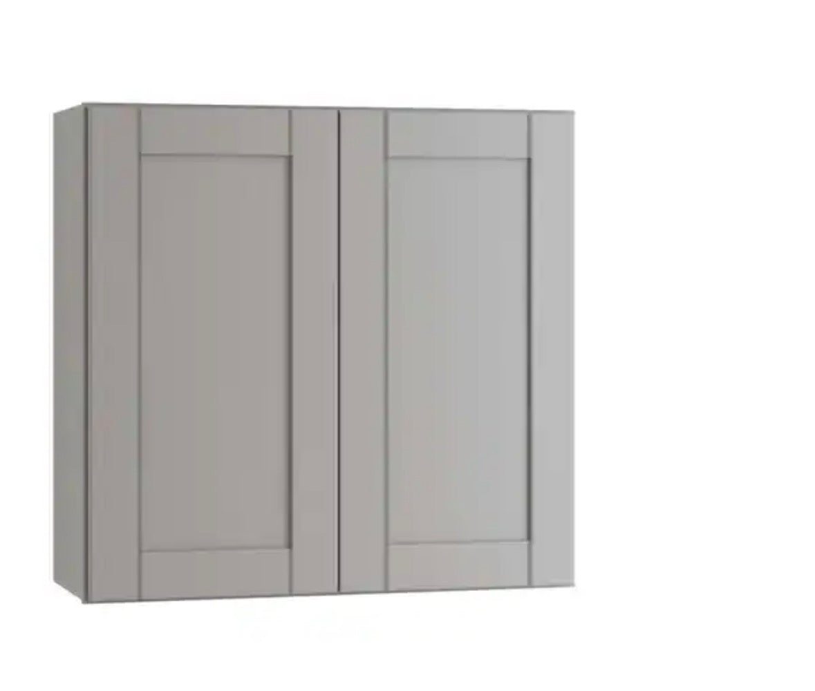 Richmond Vesuvius Gray Plywood Shaker Stock Ready to Assemble Wall Kitchen Cabinet Sft Cls 36 in W x 12 in D x 36 in H