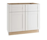 Richmond Verona White Plywood Shaker Ready to Assemble Base Kitchen Cabinet with Soft Close 36 in.x 34.5 in. x 24 in.