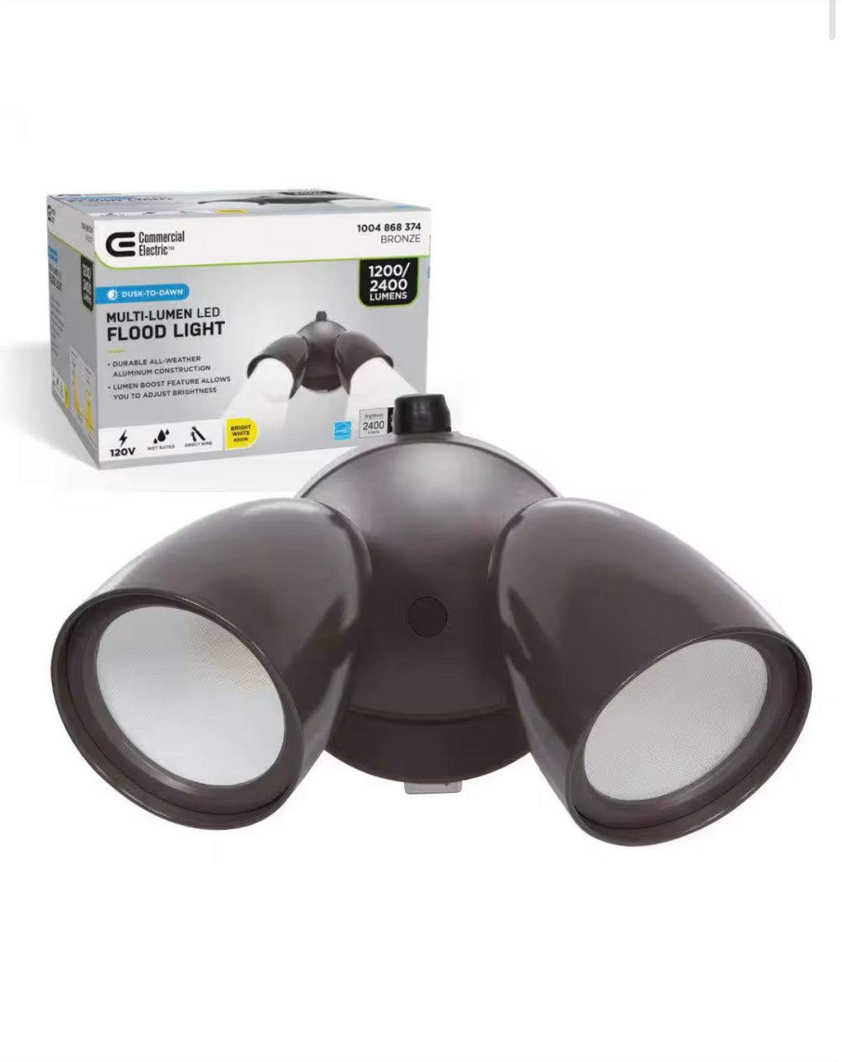 Floodlight Wired - Outdoor Smart Lighting with Adjustable Motion Detection, Integrated LEDs, 2000 Lumens, Black