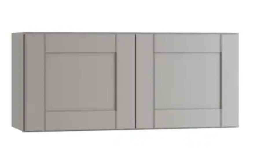 Richmond Vesuvius Gray Plywood Shaker Ready to Assemble Wall Kitchen Laundry Cabinet Sft Cls 30 in W x 12 in D x 12 in H