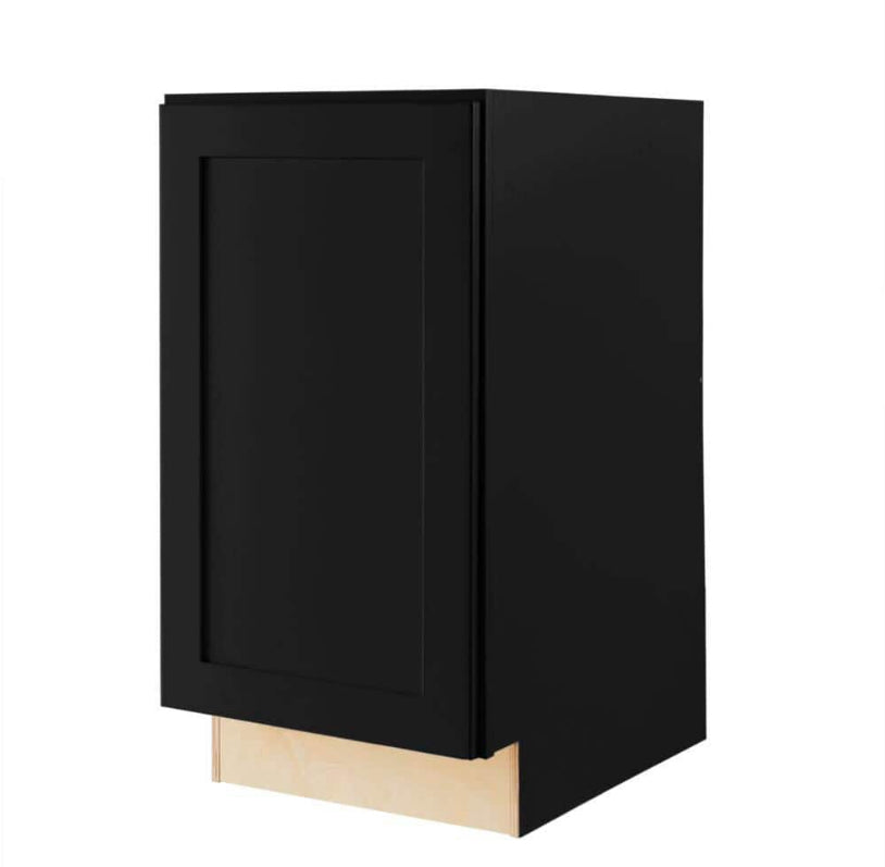 Avondale 18 in. W x 24 in. D x 34.5 in. H Ready to Assemble Plywood Shaker Trash Can Kitchen Cabinet in Raven Black