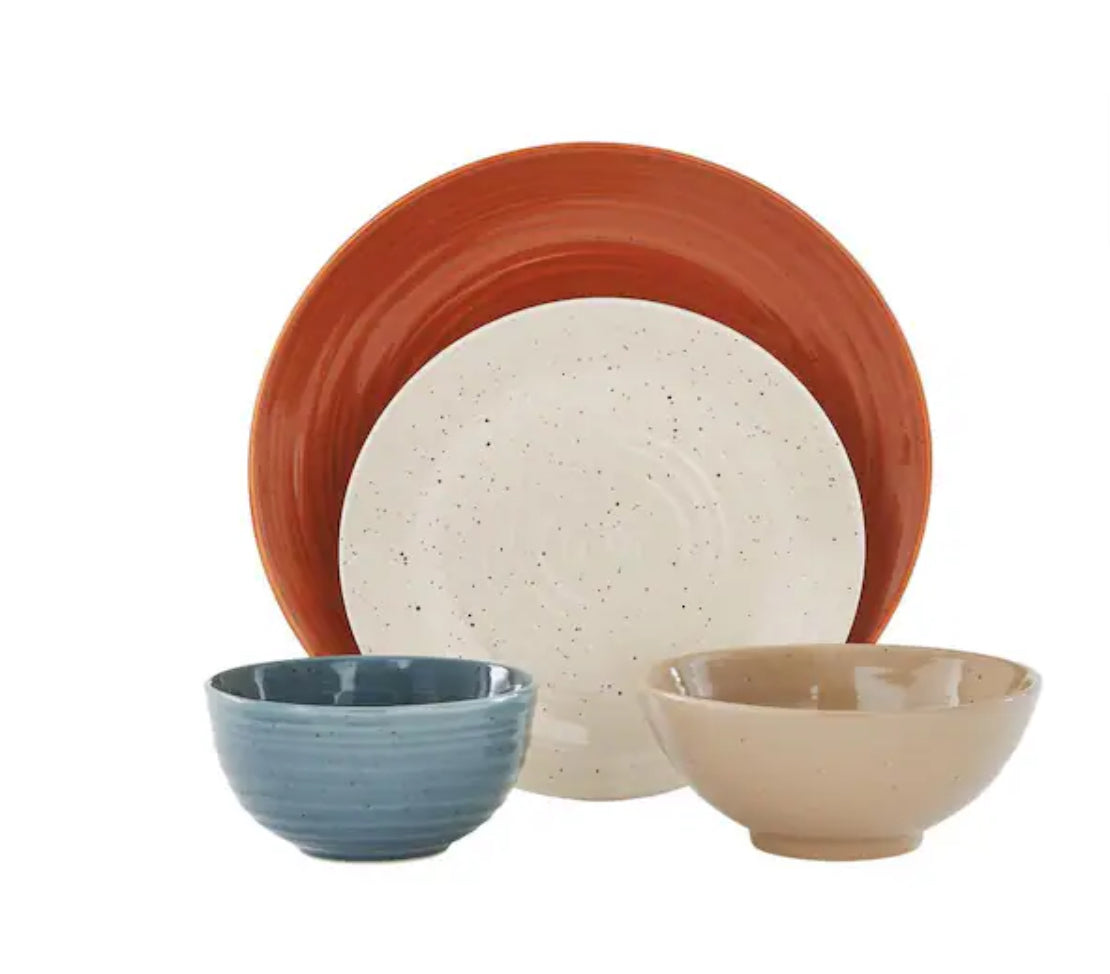 Siterra Painter's Palette 16-Piece Stoneware Dinnerware Set