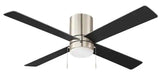 Scenic 52 in. Integrated LED Indoor Brushed Nickel Hugger Ceiling Fan with Reversible Motor & Reversible Blades Included