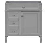 30 in. Modern Classic Bath Vanity Cabinet without Top in Gray with 2 Drawers and a Tip-out Drawer