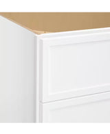 Leyton 36 in. W x 24 in. D x 34.5 in. H Ready to Assemble Plywood Slim Shaker Sink Base Kitchen Cabinet in Alpine White