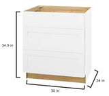 Avondale Shaker Alpine White Ready to Assemble Plywood 30 in Drawer Base Kitchen Cabinet (30in W x 24in D x 34.5in H)