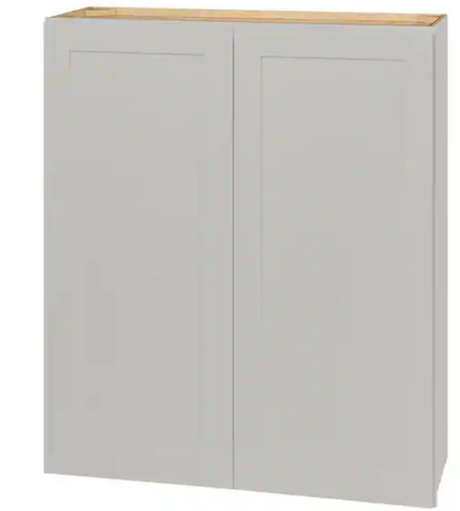 Avondale Shaker Dove Gray Quick Assemble Plywood 36 in Wall Cabinet (36 in W x 42 in H x 12 in D)